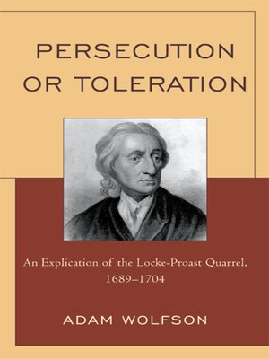 cover image of Persecution or Toleration